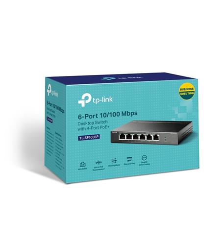 6-Port 10/100Mbps Desktop Switch w/4PoE+