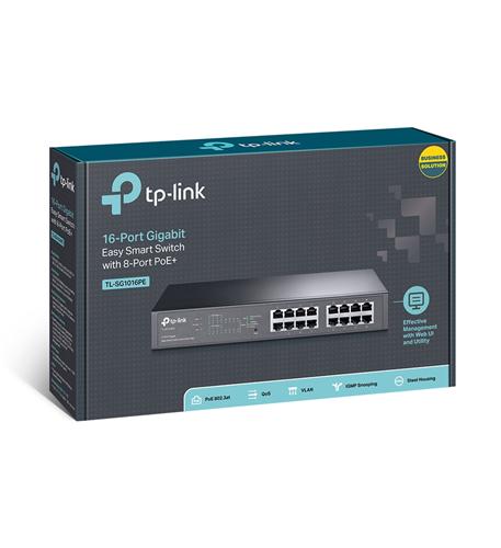 16-Port Gigabit Easy Smart Switch, 8 POE