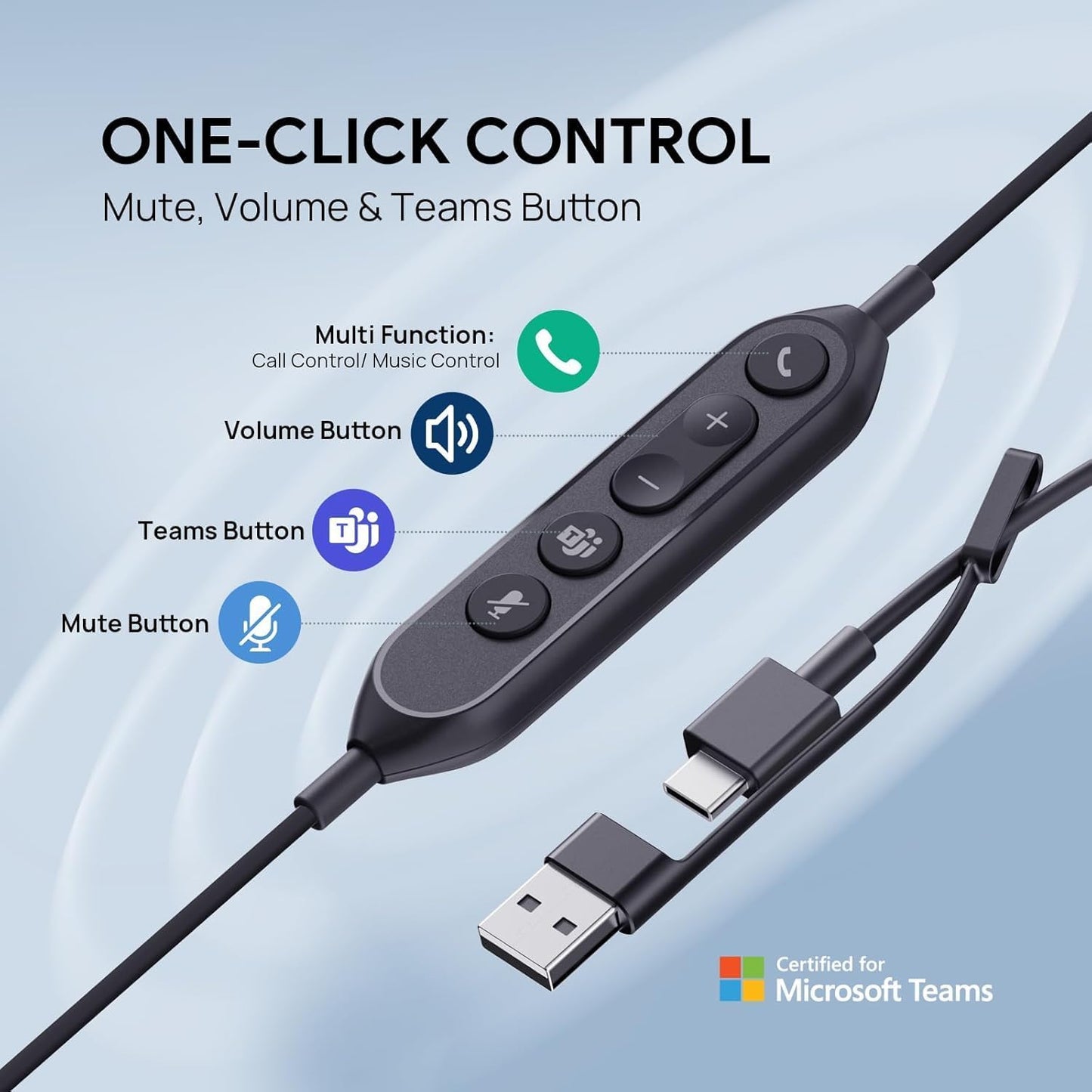 Yealink UH46 Dual Teams USB Wired Stereo Headset