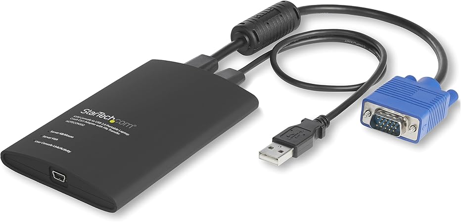 StarTech.com Portable Laptop Crash Cart Adapter, USB/VGA KVM Console, File Transfer & Video Capture, Windows/Linux/MacOS, TAA