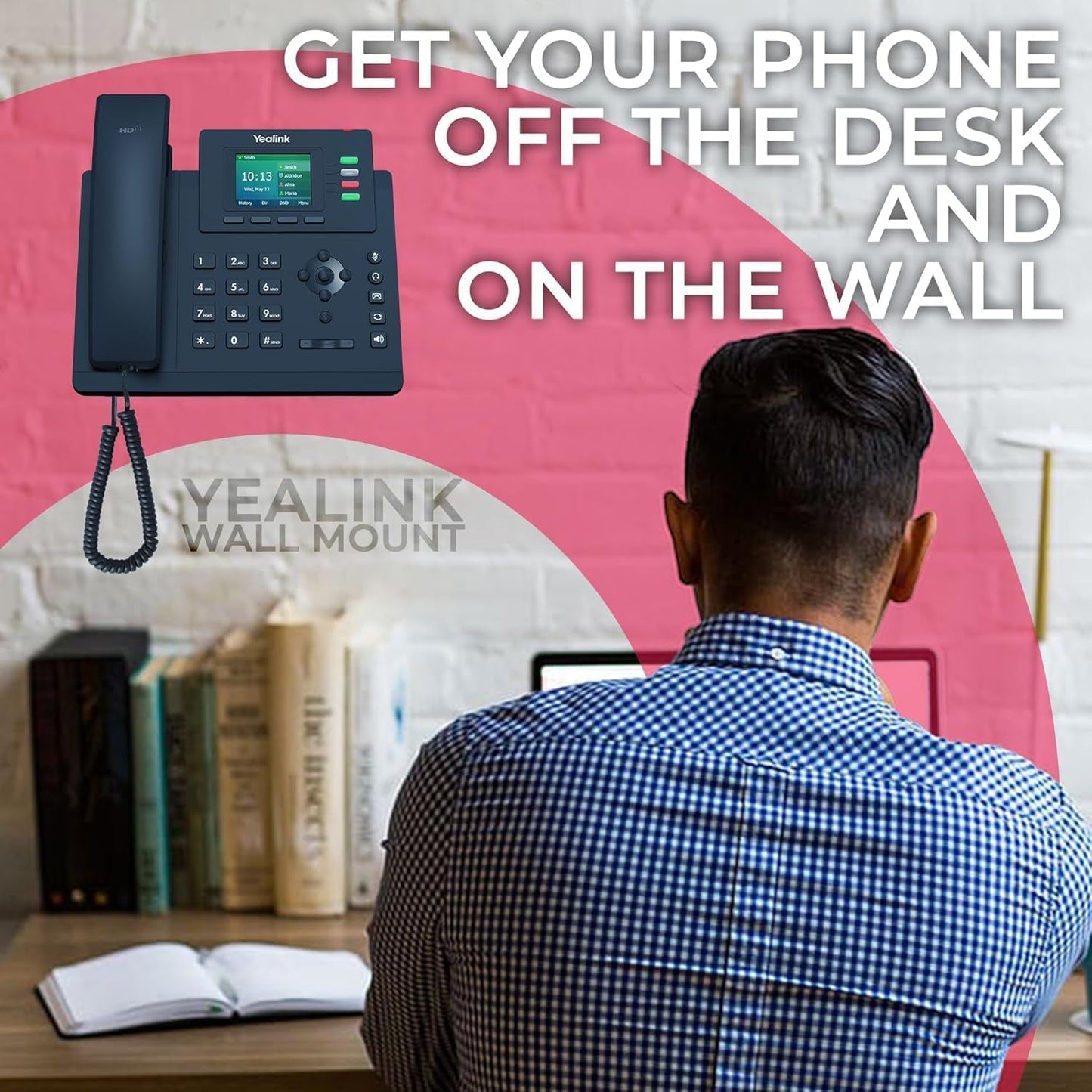 Yealink Wall Mount Bracket T33G, T34W & MP52 IP Phones