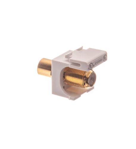 MODULE, F-TYPE, GOLD PLATED, 25 PK WHITE
