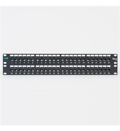 PATCH PANEL,CAT6A, FEED-THRU 48-P,2RMS