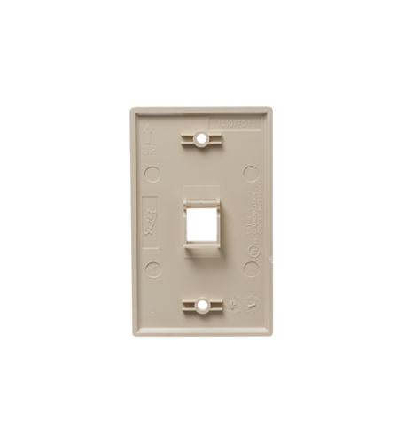 FACEPLATE, FLAT, 1-GANG, 1-PORT, IVORY