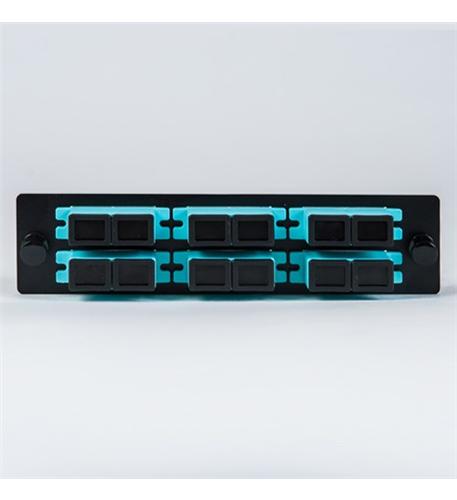 Adapter Panel, 6 Duplex SC, 12F, Aqua MM