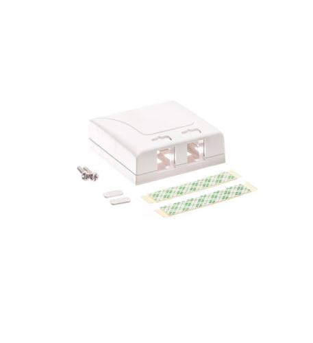 SURFACE MOUNT BOX, ELITE, 2-PORT, WHITE