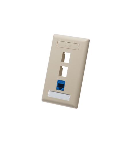 FACEPLATE, ID, 1-GANG, 3-PORT, IVORY