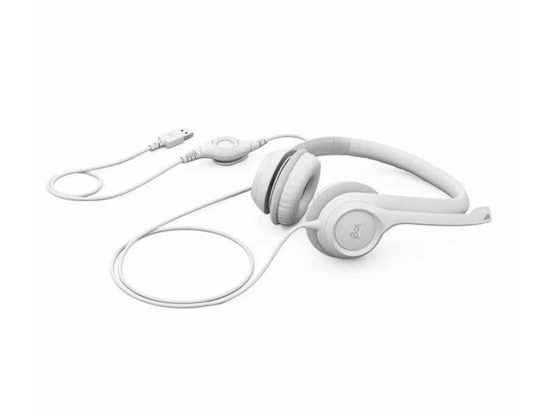 Logitech H390 Wired Headset for PC/Laptop, Off-white - headset