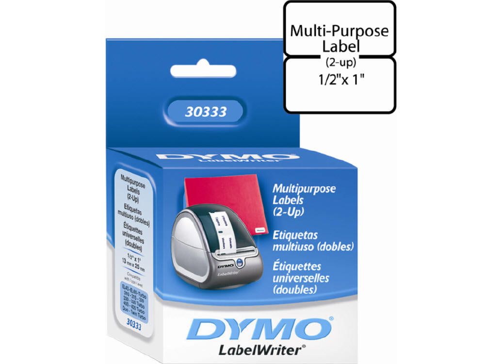 WHITE MULTIPURPOSE LABEL 2-UP, 1/2 X 1