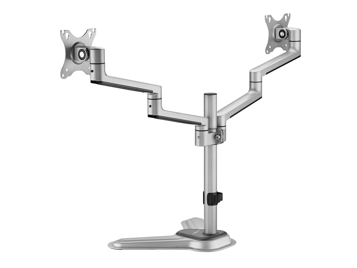 ErgoReach EP11 Premium Aluminum Dual-Screen Monitor Stand, Supports up to Two 32Displays, 17.6 lb Per Screen- VESA 75x75