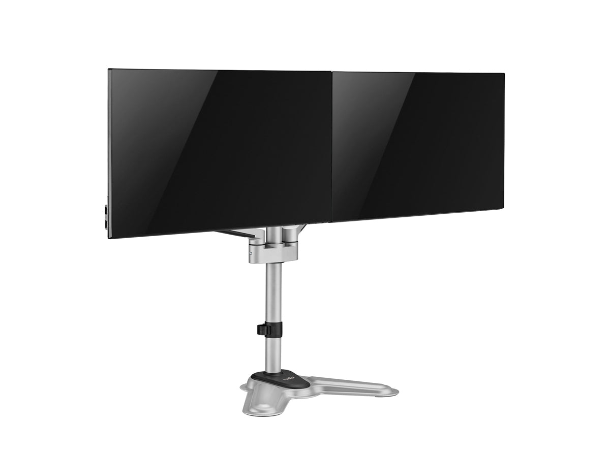 ErgoReach EP11 Premium Aluminum Dual-Screen Monitor Stand, Supports up to Two 32Displays, 17.6 lb Per Screen- VESA 75x75