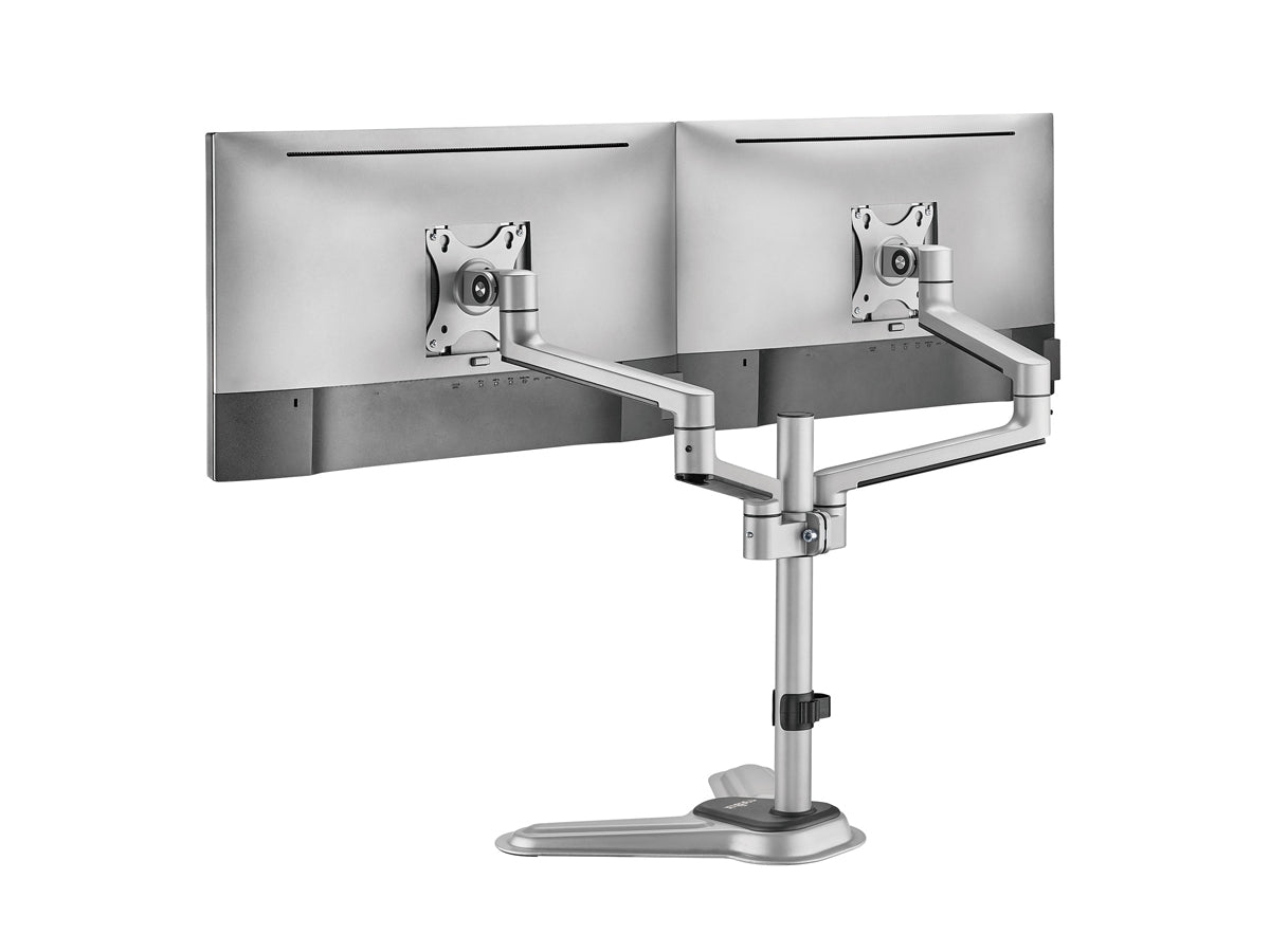 ErgoReach EP11 Premium Aluminum Dual-Screen Monitor Stand, Supports up to Two 32Displays, 17.6 lb Per Screen- VESA 75x75