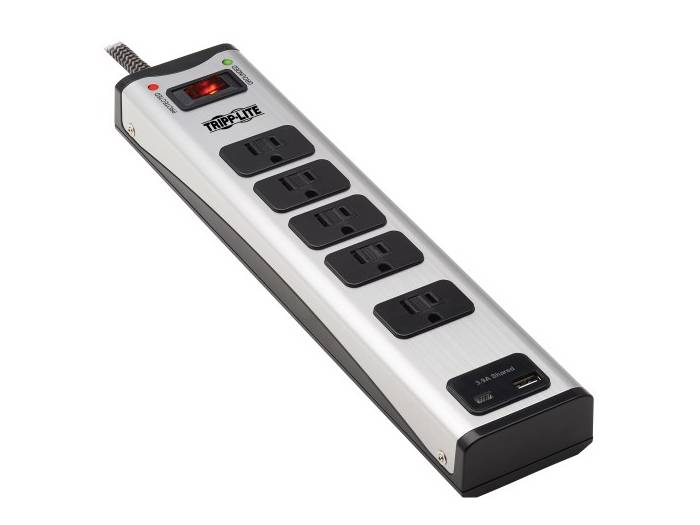 Eaton Tripp Lite Series 5-Outlet Surge Protector with 1 USB-A and 1 USB-C (3.9A Shared) - 6 ft. Cord, 2100 Joules, Metal Housing
