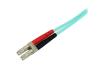 1m (3ft) LC/UPC to SC/UPC OM3 Multimode Fiber Optic Cable, Full Duplex 50/125m Zipcord Fiber Cable, 100G, Low Insertion Loss, LSZH Fiber Jumper Cord