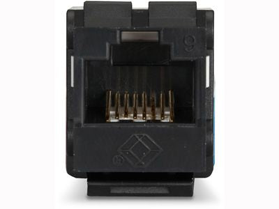 CAT6 Keystone Jack - Unshielded, 110 Punchdown Type, TAA, Black