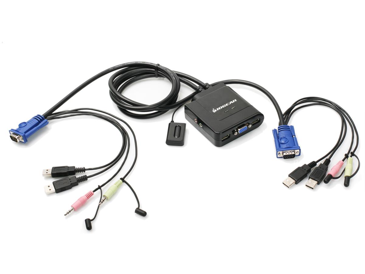 2-Port USBCableKVMSwitchwithAudioandMic