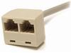 2-to-1 RJ45 Splitter Cable Adapter - F/M