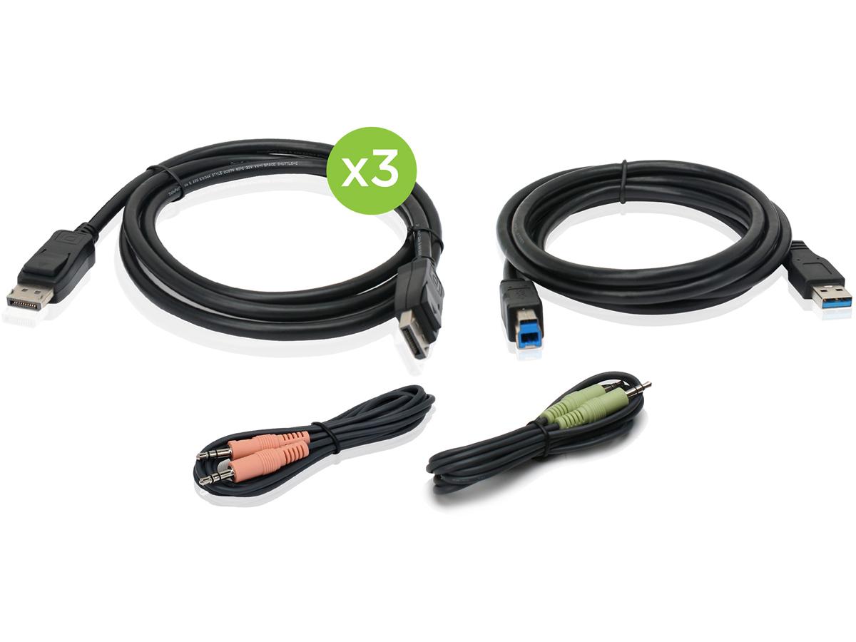 Triple View DisplayPort Cable Set TAA Compliant