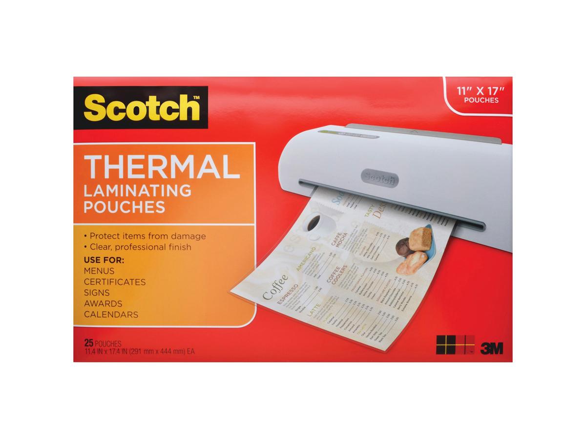 Scotch Thermal Laminating Pouches Menu Size - 25-pack - - lamination pouches