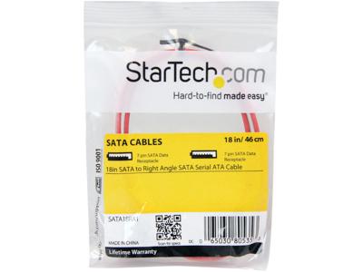 StarTech.com 18in SATA to Right Angle SATA Serial ATA Cable - 18in SATA Cable - 18 SATA Cable - 18in angled SATA Cable - SATA cable - 1.5 ft