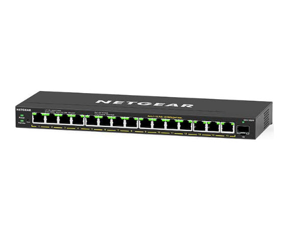 16-PORT POE+ GIGABIT ETHERNET PLUS SWITCH (180W) WITH 1 SFP PORT