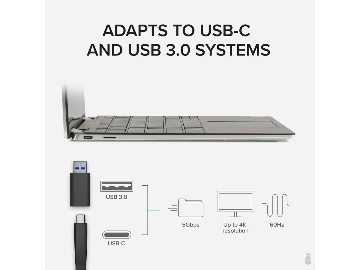 Plugable 4K DisplayPort and HDMI Dual Monitor Adapter for USB 3.0 and USB-C, Compatible with Windows and Mac - TAA