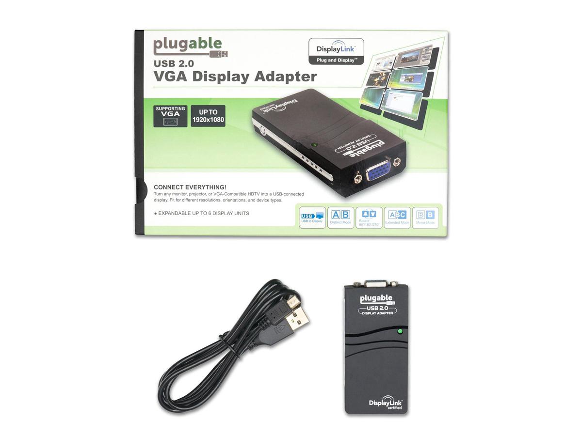 Plugable USB 2.0 to VGA Video Graphics Adapter for Multiple Monitors up to 1920x1080 Supports Windows 11,10, 8.1, 7, XP, and Mac