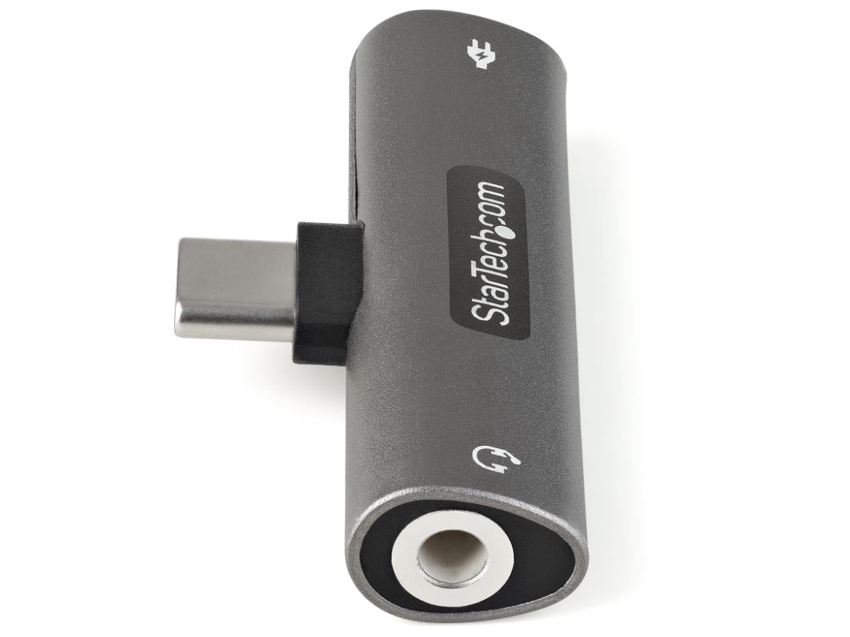 StarTech.com USB C Audio & Charge Adapter, USB-C Audio Adapter w/ 3.5mm TRRS Headphone/Headset Jack and 60W USB Type-C Power Delivery Pass-through Charger, For USB-C Phone/Tablet/Laptop - USB-C to Audio & Charging (CDP235APDM) - docking station - USB-C