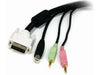 StarTech.com 6 ft 4-in-1 USB DVI KVM Cable with Audio and Microphone - DVI KVM Cable - USB KVM Cable - KVM Switch Cable (USBDVI4N1A6) - keyboard / video / mouse / audio extension cable - 6 ft