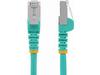 StarTech.com 35ft LSZH CAT6a Ethernet Cable, Aqua, 10 Gigabit Snagless RJ45 100W PoE Patch Cord, CAT 6A 10GbE 27AWG S/FTP Network Cable w/Strain Relief, Fluke Tested/ETL - Low Smoke Zero Halogen Category 6A (NLAQ-35F-CAT6A-PATCH)