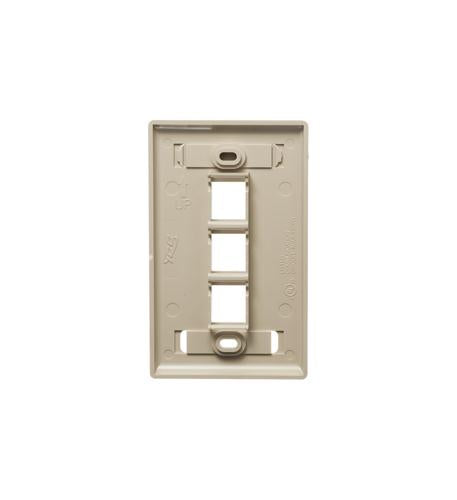 FACEPLATE, ID, 1-GANG, 3-PORT, IVORY