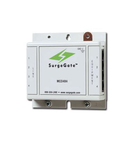 Protects four lines RJ-11 45 connectors