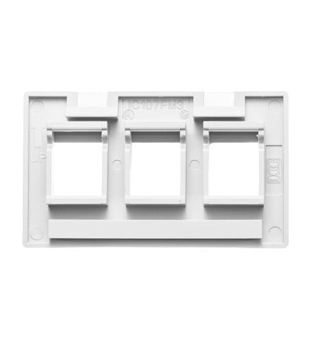 FACEPLATE, FURNITURE, 3-PORT, WHITE