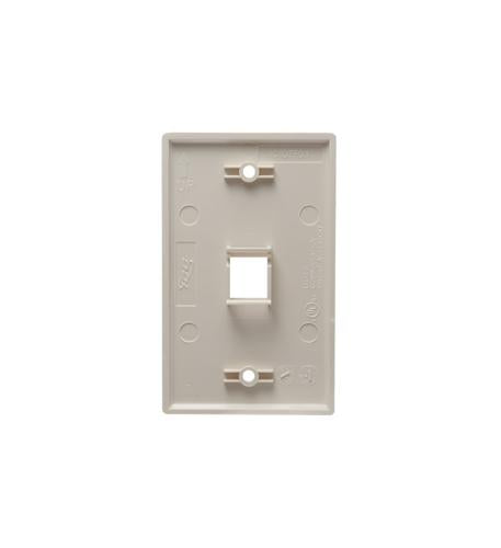FACEPLATE, FLAT, 1-GANG, 1-PORT, ALMOND