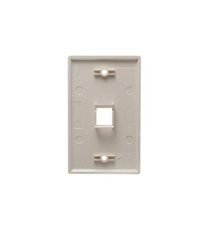 FACEPLATE, FLAT, 1-GANG, 1-PORT, ALMOND