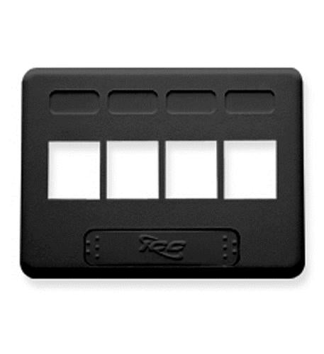 FACEPLATE, FURNITURE, NEMA, 4-PORT BLACK