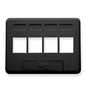 FACEPLATE, FURNITURE, NEMA, 4-PORT BLACK