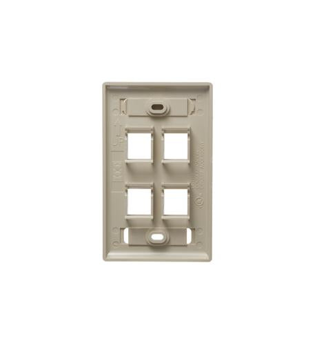 FACEPLATE, ID, 1-GANG, 4-PORT, IVORY