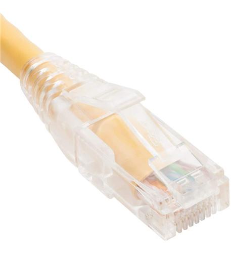 PATCH CORD CAT6 CLEAR BOOT 7' YELLOW