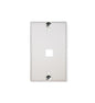 WALL PLATE, PHONE, FLUSH, 1-PORT, WHITE