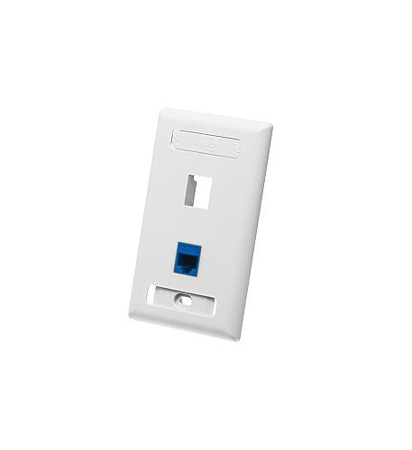 FACEPLATE, ID, 1-GANG, 2-PORT, WHITE