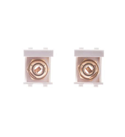 MODULE, BINDING POST, GOLD PLATED, WHITE
