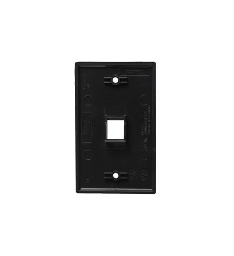 FACEPLATE, FLAT, 1-GANG, 1-PORT, BLACK