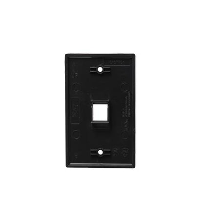 FACEPLATE, FLAT, 1-GANG, 1-PORT, BLACK