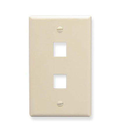 FACEPLATE, OVERSIZED, 2-PORT, ALMOND