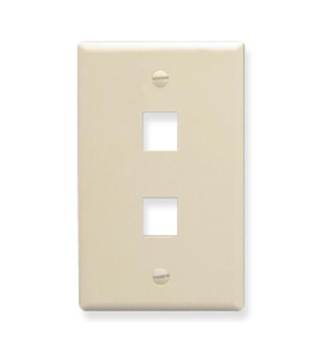 FACEPLATE, OVERSIZED, 2-PORT, ALMOND