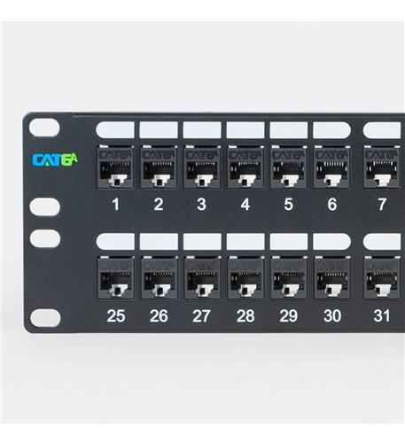PATCH PANEL,CAT6A, FEED-THRU 48-P,2RMS