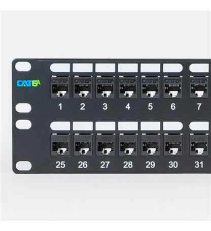 PATCH PANEL,CAT6A, FEED-THRU 48-P,2RMS
