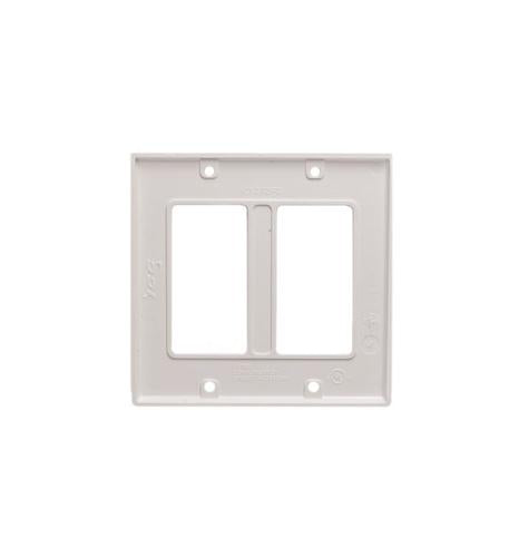 FACEPLATE, DECOREX, 2-GANG, WHITE