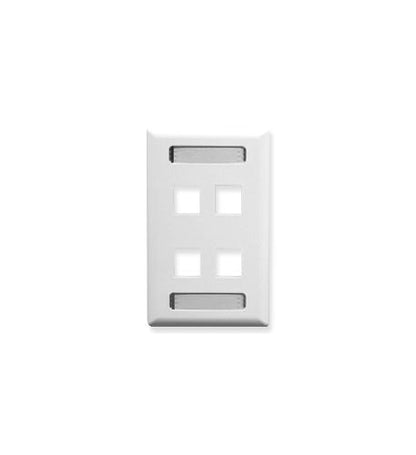 FACEPLATE, ID, 1-GANG, 4-PORT, WHITE